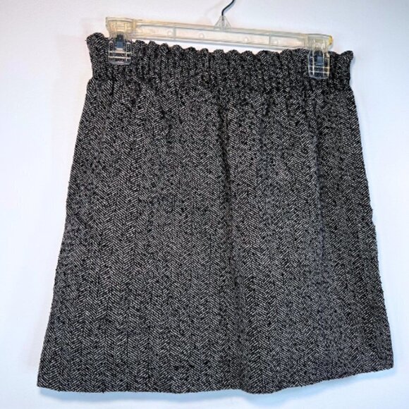 J. CREW FACTORY Wool Blend Herringbone Elastic Waist Sidewalk Skirt Size 2 - Picture 9 of 15